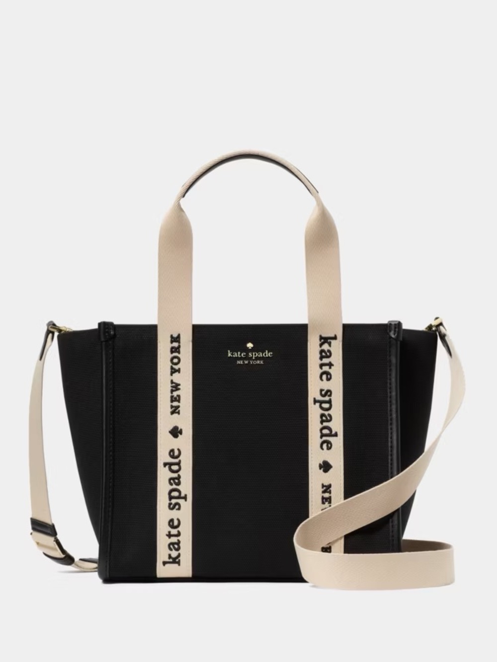♠️Kate Spade New York Kip Canvas Small Tote Crossbody Bag, Black NWT